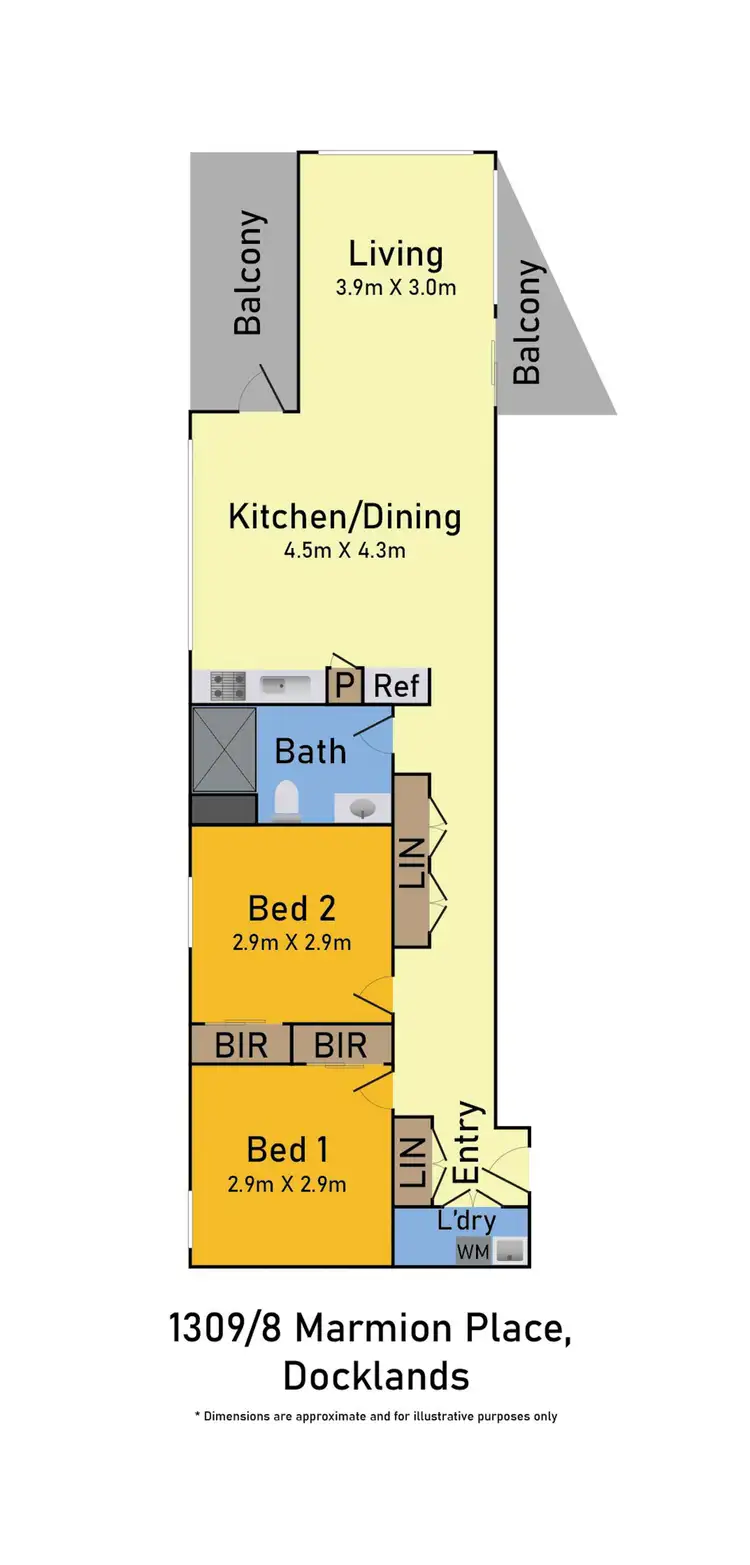 Floorplan of Homely apartment listing, 1309/8 Marmion Place, Docklands VIC 3008