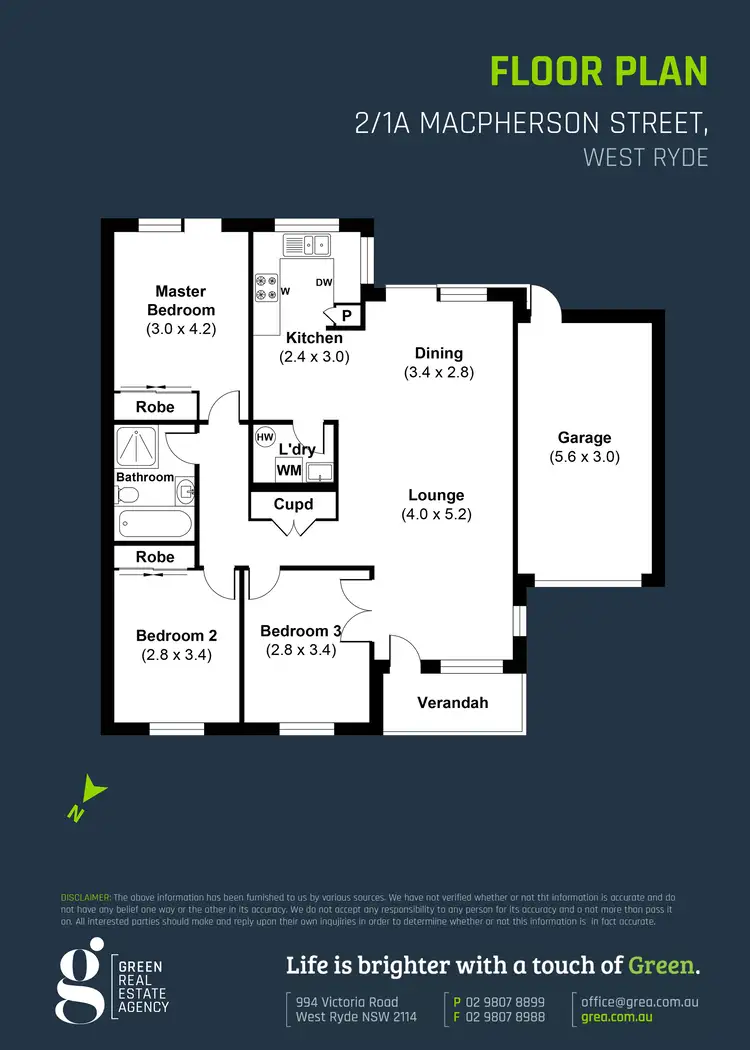 Floorplan of Homely townhouse listing, 2/1a Macpherson Street, West Ryde NSW 2114
