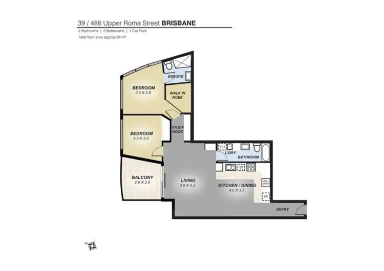Floorplan of Homely apartment listing, 39/482 Upper Roma Street, Brisbane City QLD 4000