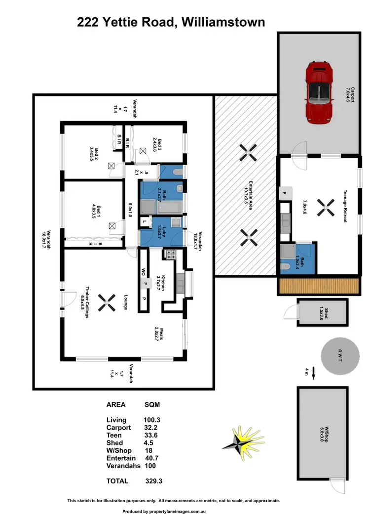 Floorplan of Homely house listing, 222 Yettie Road, Williamstown SA 5351