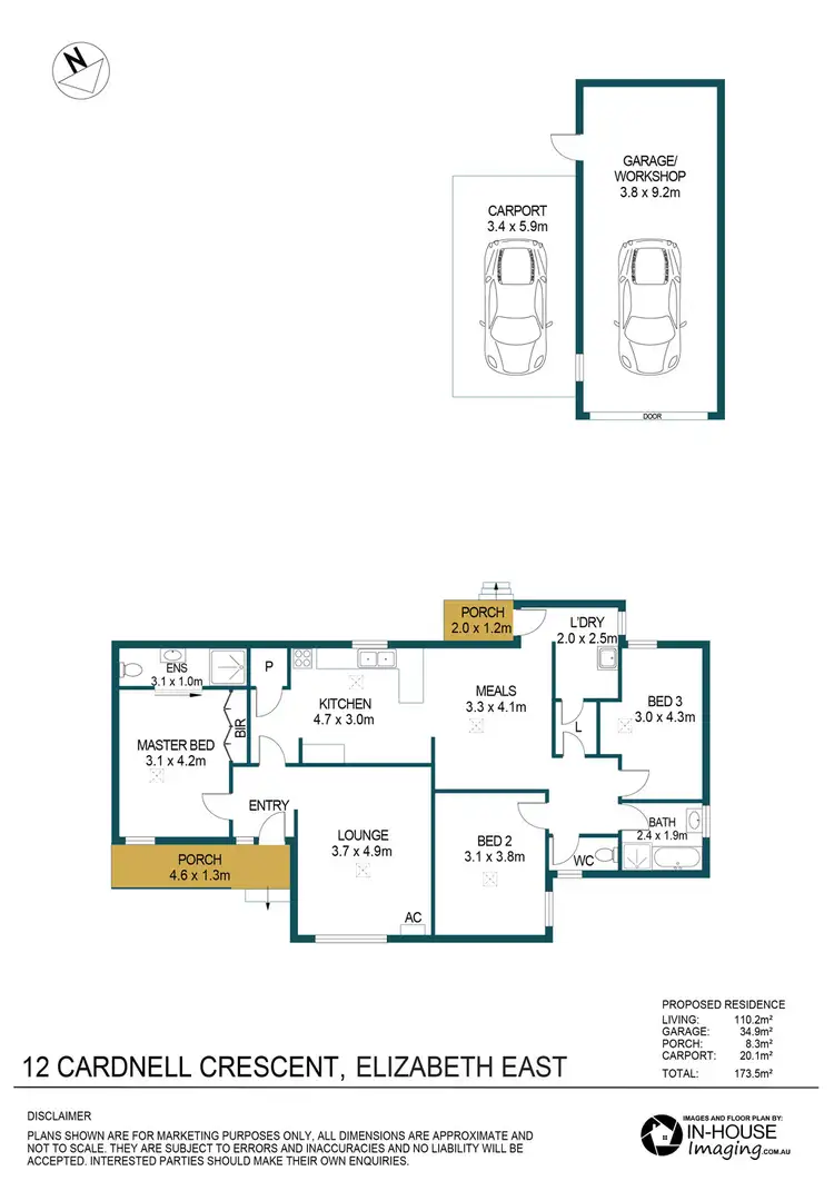 Floorplan of Homely house listing, 12 Cardnell Crescent, Elizabeth East SA 5112