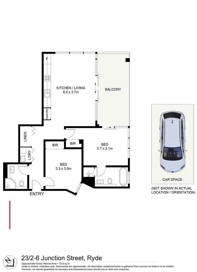 Floorplan of Homely apartment listing, 23/2-6 Junction Street, Ryde NSW 2112