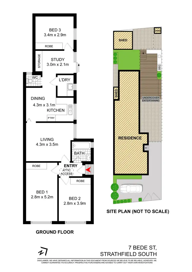Floorplan of Homely semi-detached listing, 7 BEDE STREET, Strathfield South NSW 2136