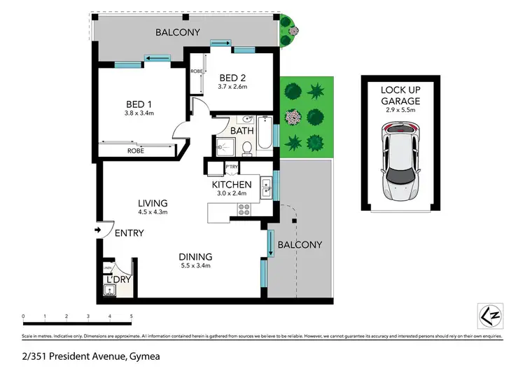Floorplan of Homely unit listing, 2/351-353 President Avenue, Gymea NSW 2227