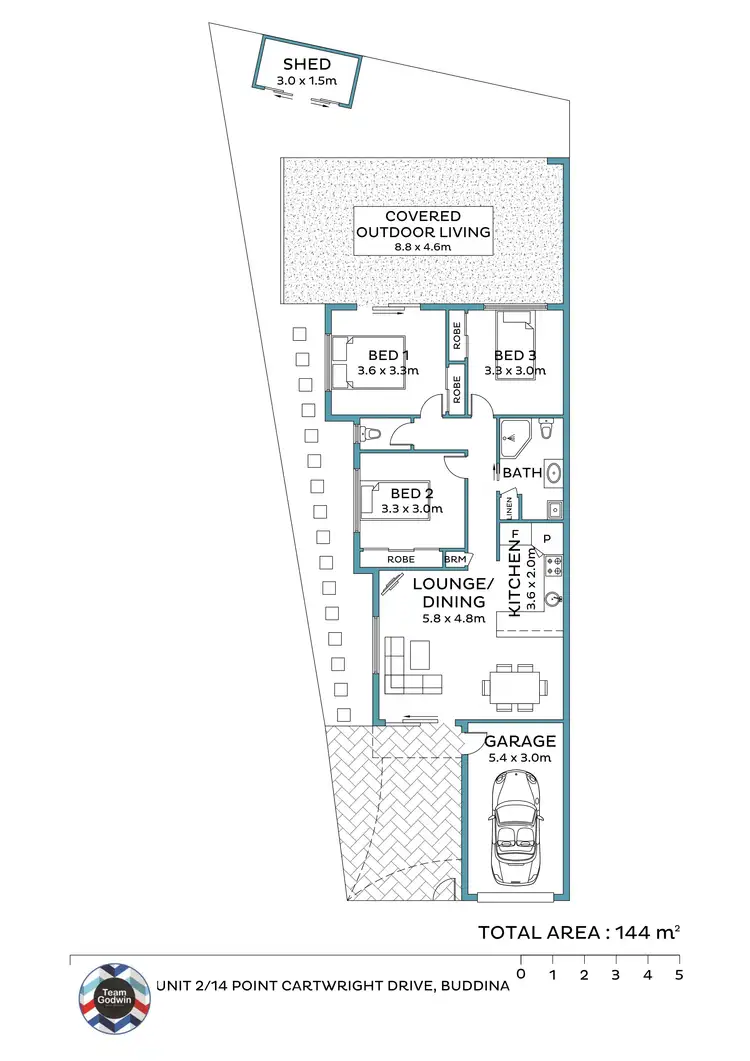 Floorplan of Homely semi-detached listing, 2/14 Point Cartwright Drive, Buddina QLD 4575