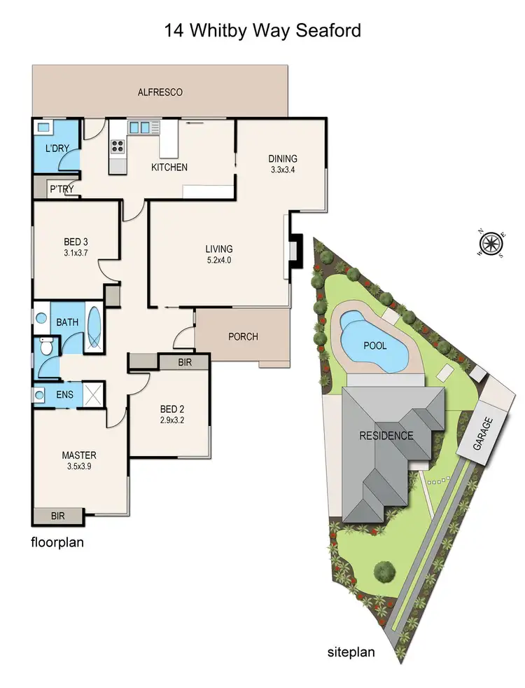 Floorplan of Homely house listing, 14 Whitby Way, Seaford VIC 3198