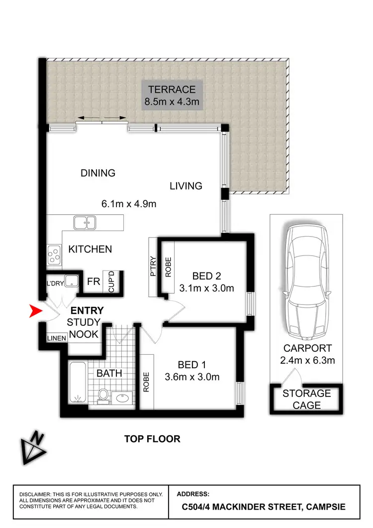 Floorplan of Homely apartment listing, Unit C504/4 Mackinder Street, Campsie NSW 2194