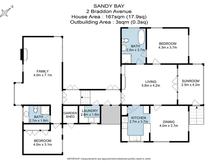 Floorplan of Homely house listing, 2 Braddon Avenue, Sandy Bay TAS 7005