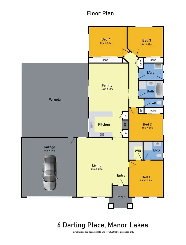Floorplan of Homely house listing, 6 Darling Place, Manor Lakes VIC 3024