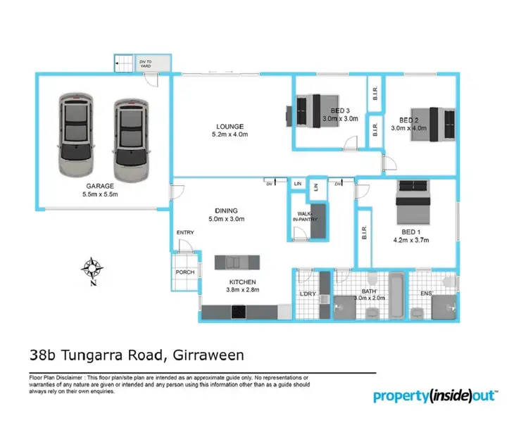 Floorplan of Homely semi-detached listing, 38B TUNGARRA RD, Girraween NSW 2145
