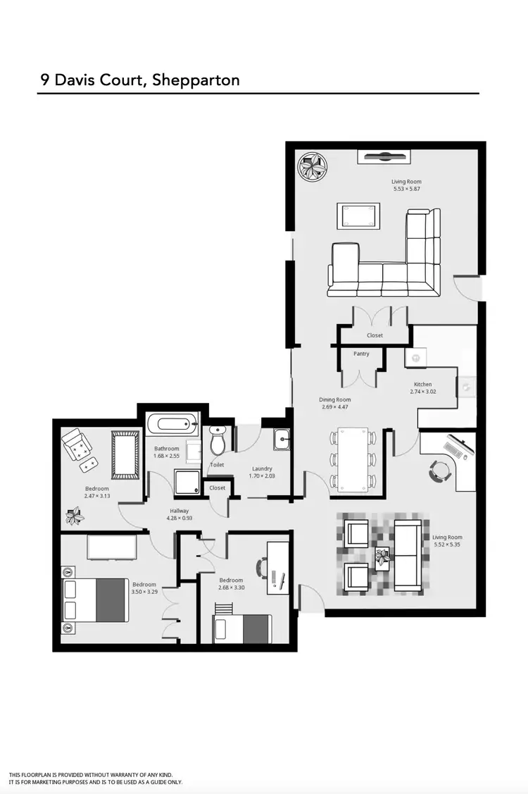 Floorplan of Homely house listing, 9 Davis Court, Shepparton VIC 3630