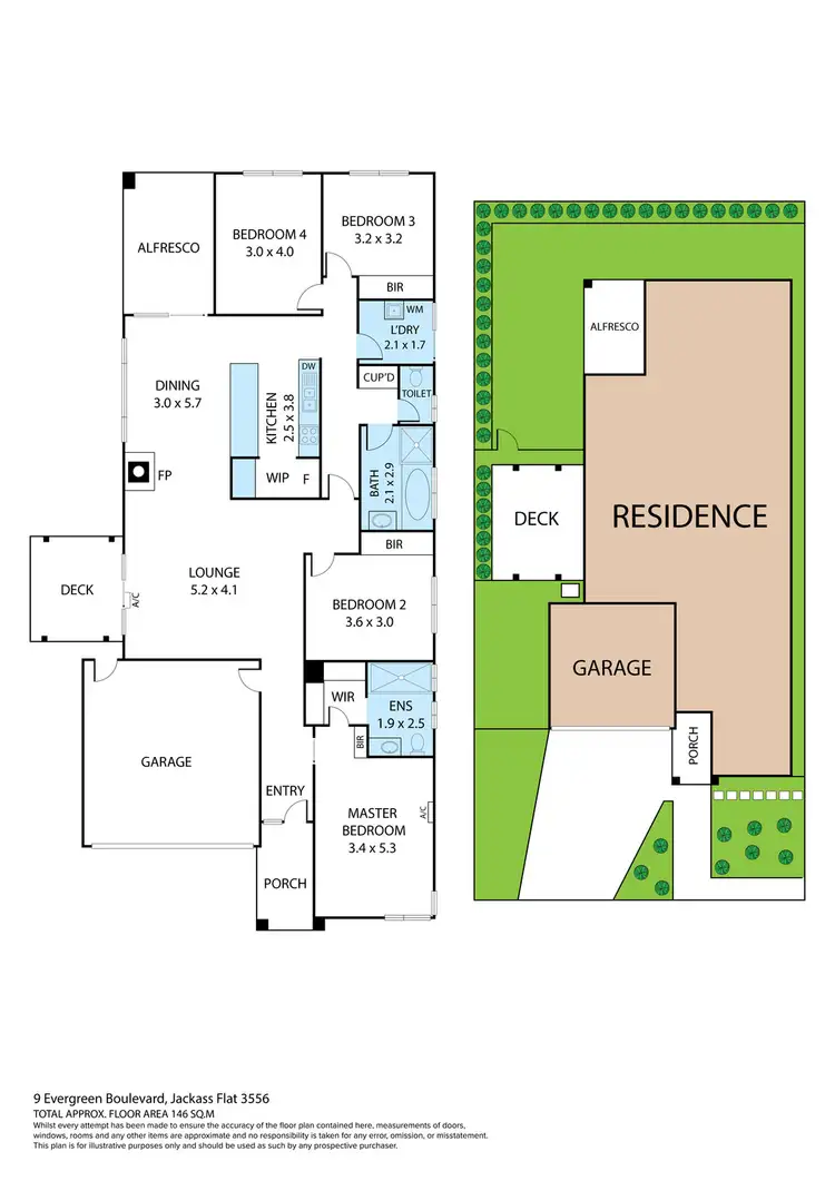 Floorplan of Homely house listing, 9 Evergreen Boulevard, Jackass Flat VIC 3556