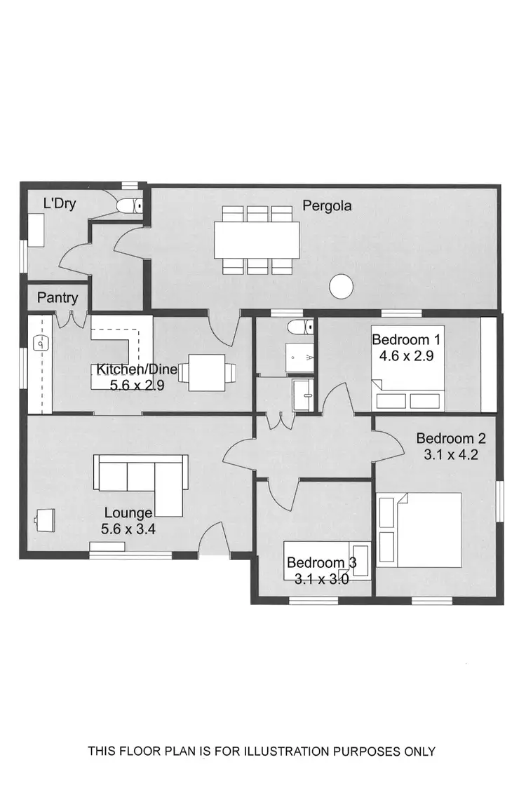 Floorplan of Homely house listing, 1 ASH GROVE, Lucindale SA 5272