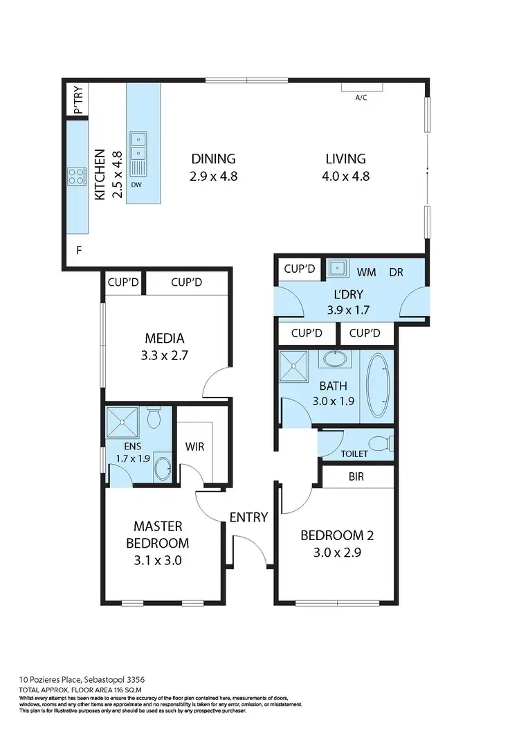 Floorplan of Homely townhouse listing, 10 Pozieres Place, Sebastopol VIC 3356