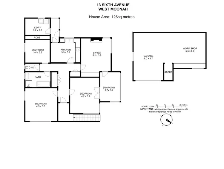 Floorplan of Homely house listing, 13 Sixth Avenue, West Moonah TAS 7009