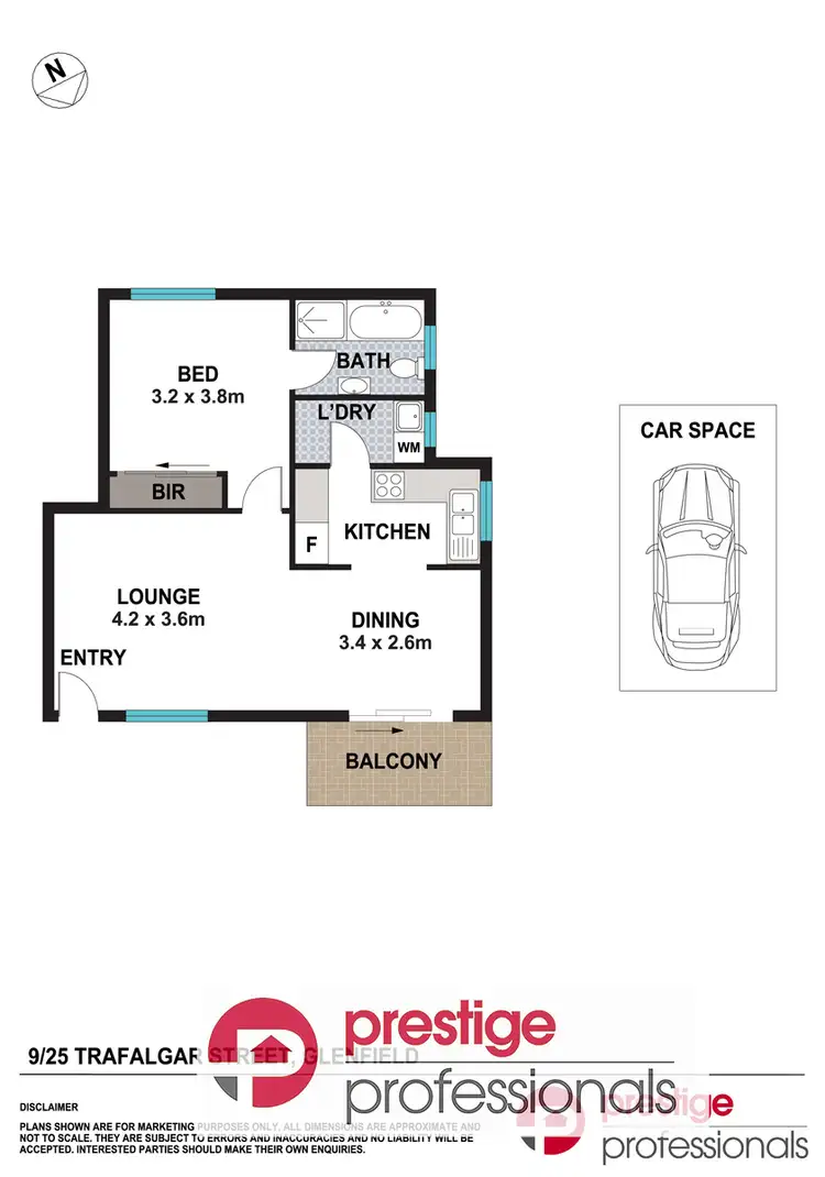 Floorplan of Homely unit listing, 9/25 Trafalgar Street, Glenfield NSW 2167