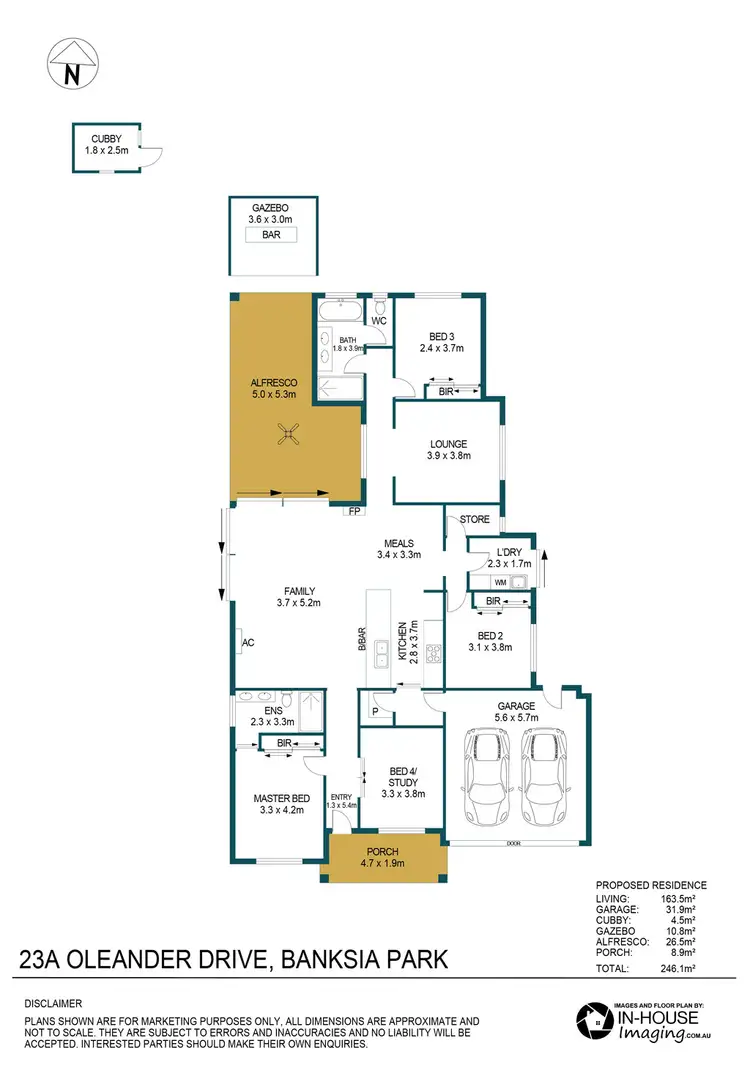 Floorplan of Homely house listing, 23A Oleander Drive, Banksia Park SA 5091