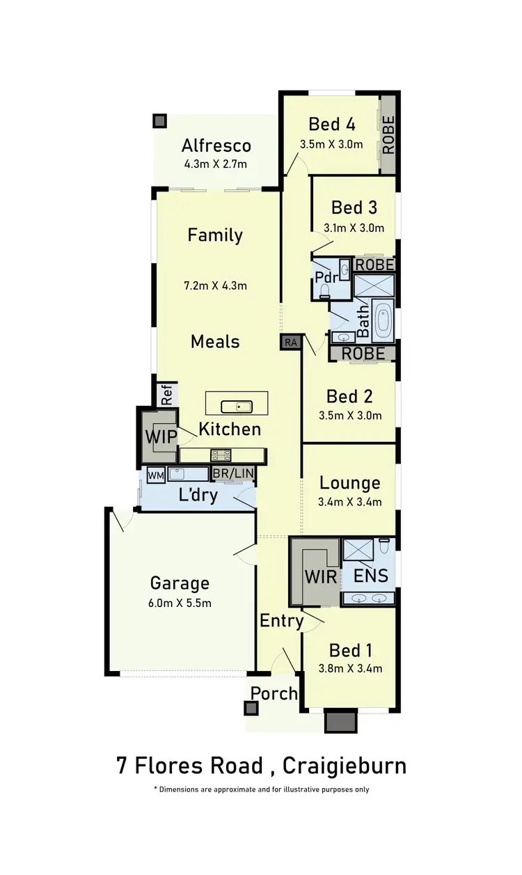 Floorplan of Homely house listing, 7 Flores Road, Craigieburn VIC 3064
