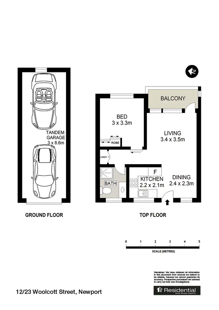 Floorplan of Homely unit listing, 12/23 Woolcott Street, Newport NSW 2106