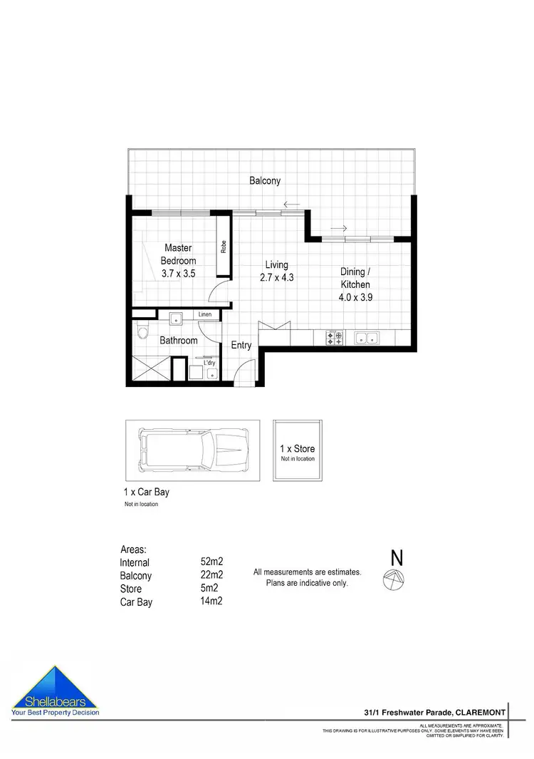 Floorplan of Homely apartment listing, 31/1 Freshwater Parade, Claremont WA 6010