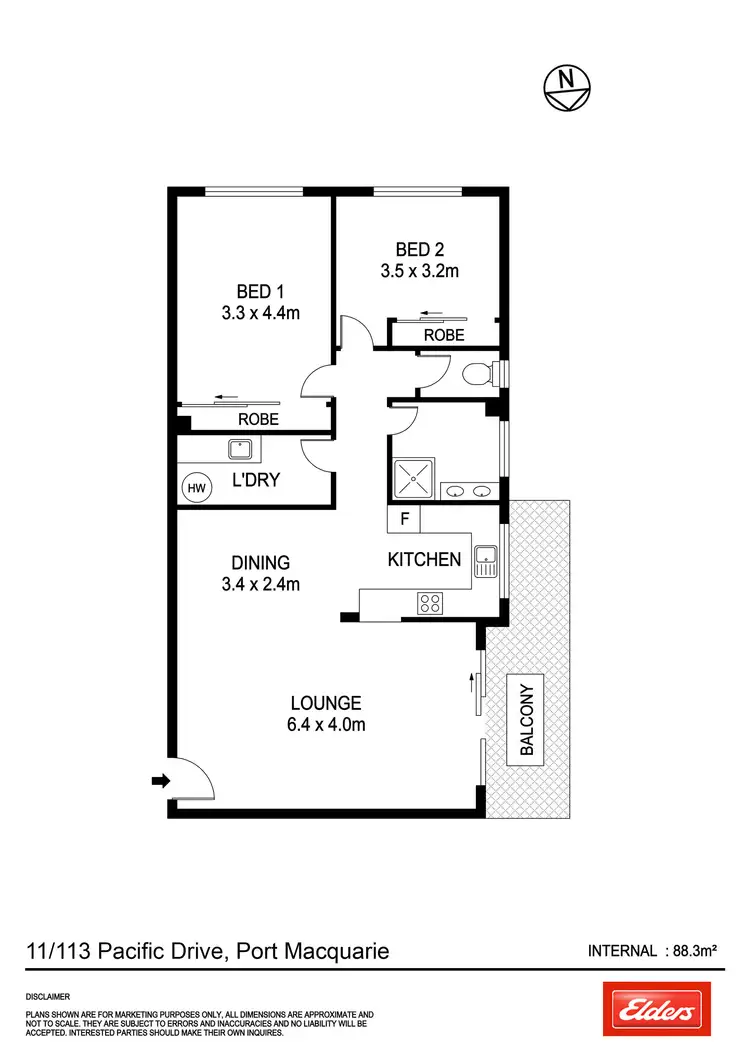 Floorplan of Homely unit listing, 11/113 Pacific Drive, Port Macquarie NSW 2444