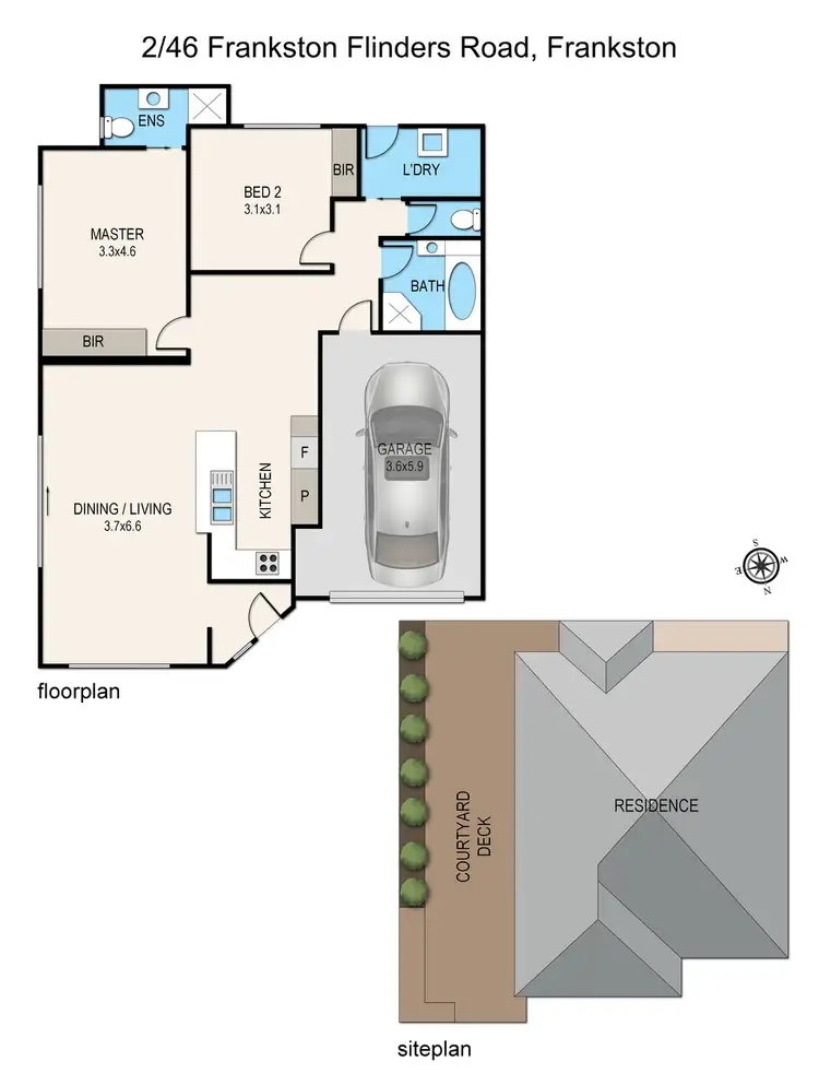 Floorplan of Homely unit listing, 2/46 Frankston - Flinders Rd, Frankston VIC 3199