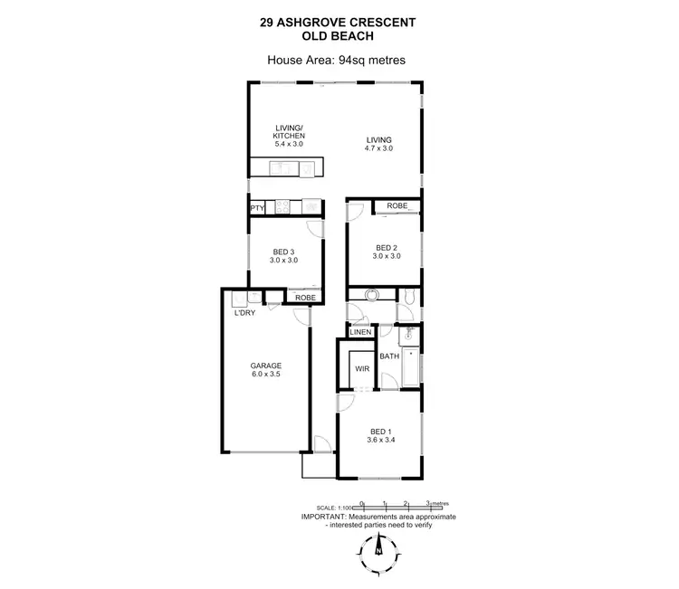 Floorplan of Homely house listing, 29 Ashgrove Crescent, Old Beach TAS 7017