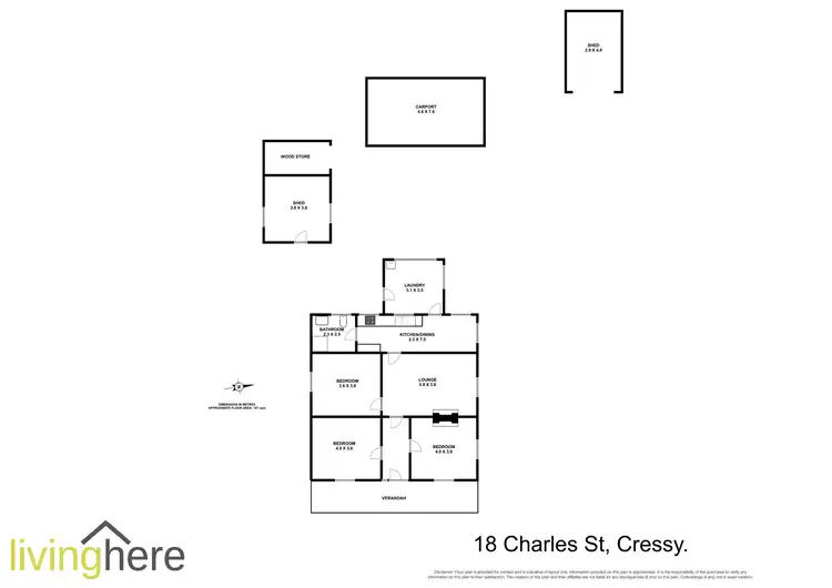Floorplan of Homely house listing, 18 Charles Street, Cressy TAS 7302
