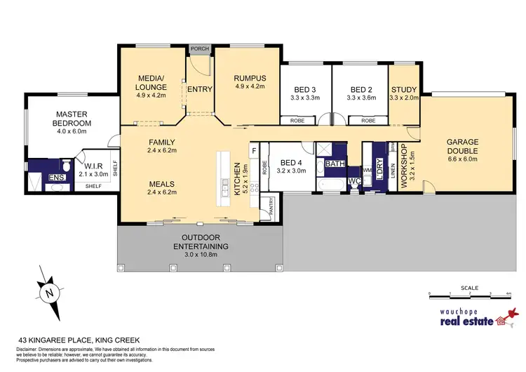 Floorplan of Homely rural property listing, 43 Kingaree Place, King Creek NSW 2446