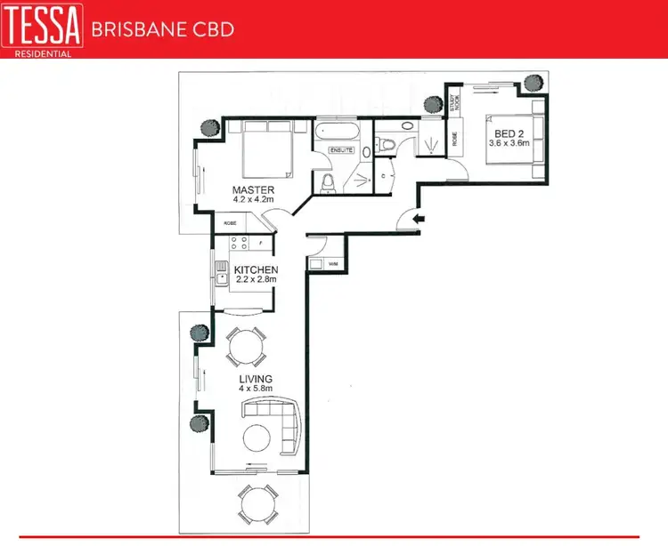 Floorplan of Homely apartment listing, 1606/132 Alice Street, Brisbane City QLD 4000