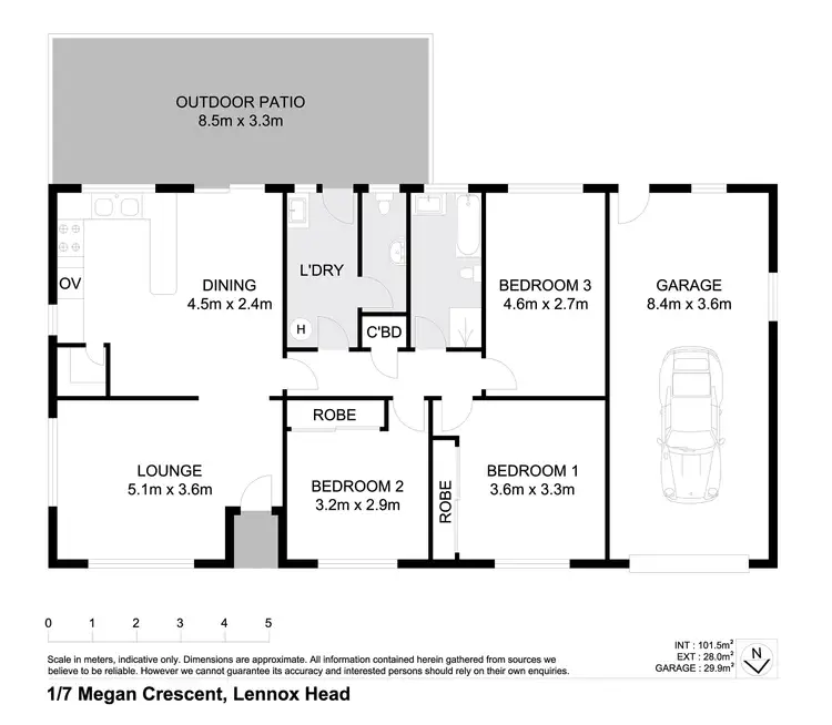 Floorplan of Homely house listing, 1/7 Megan Crescent, Lennox Head NSW 2478