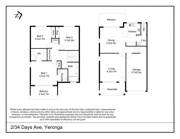 Floorplan of Homely townhouse listing, 2/34 Days Ave, Yeronga QLD 4104