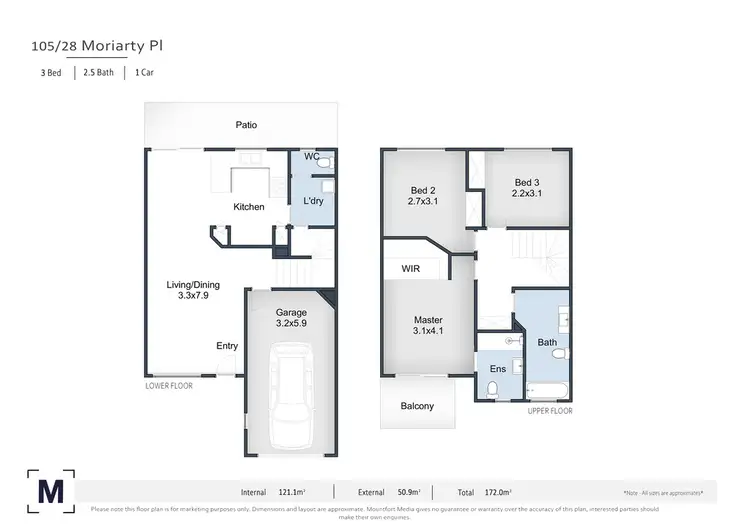 Floorplan of Homely townhouse listing, 105/28-46 Moriarty Street, Bald Hills QLD 4036