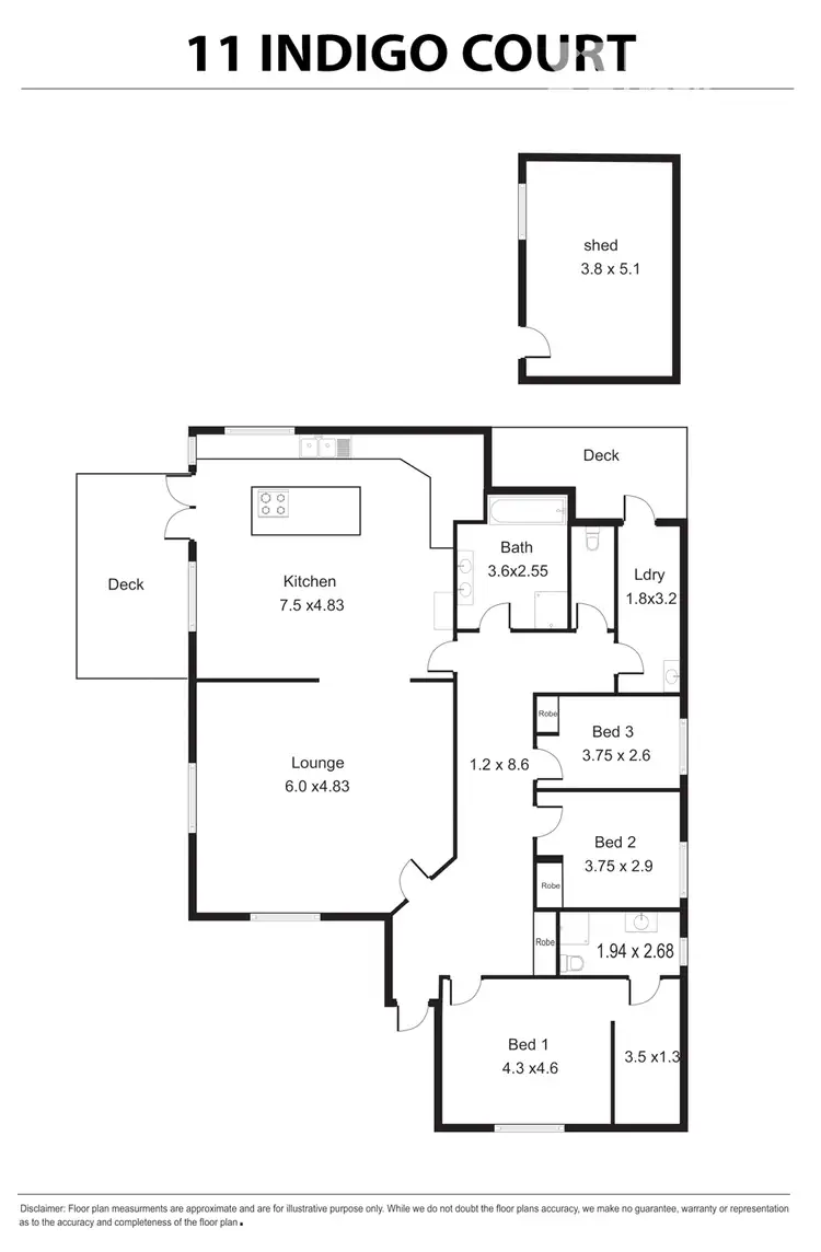 Floorplan of Homely house listing, 11 Indigo Court, Margate TAS 7054