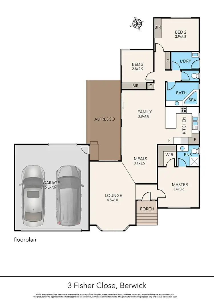 Floorplan of Homely house listing, 3 Fisher Close, Berwick VIC 3806