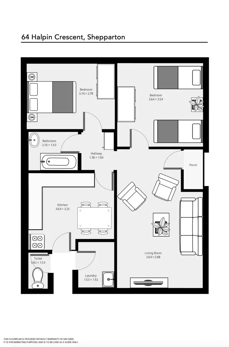Floorplan of Homely house listing, 64 Halpin Crescent, Shepparton VIC 3630