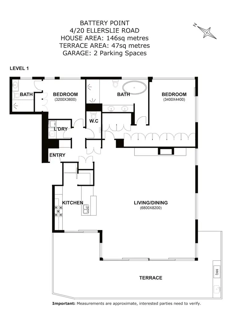 Floorplan of Homely apartment listing, 4/20 Ellerslie Road, Battery Point TAS 7004