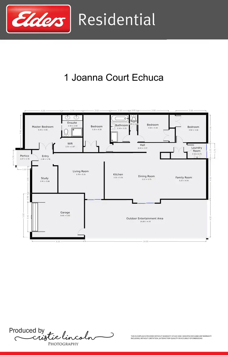 Floorplan of Homely house listing, 1 Joanne Court, Echuca VIC 3564