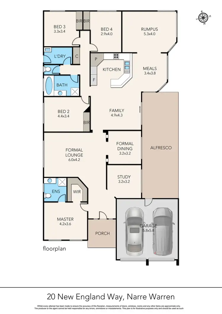Floorplan of Homely house listing, 20 New England Way, Narre Warren VIC 3805