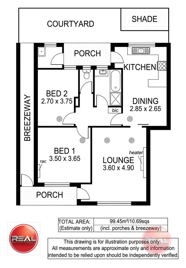 Floorplan of Homely unit listing, 2/8 Third Avenue, Glenelg East SA 5045