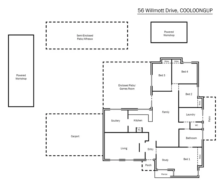 Floorplan of Homely house listing, 56 Willmott Drive, Cooloongup WA 6168