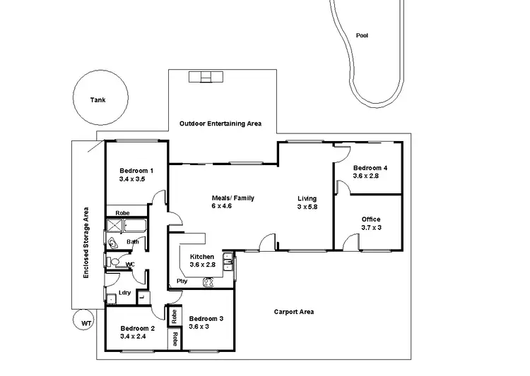 Floorplan of Homely house listing, 4 Pfitzner Crescent, Loxton SA 5333