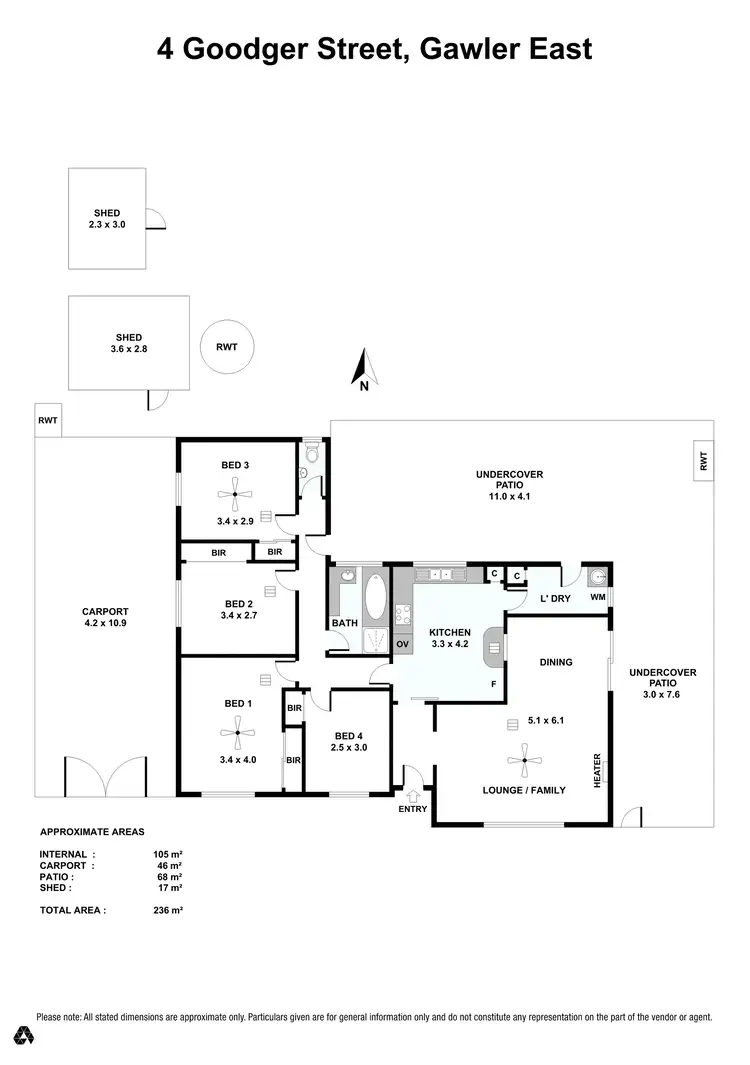 Floorplan of Homely house listing, 4 Goodger Street, Gawler East SA 5118