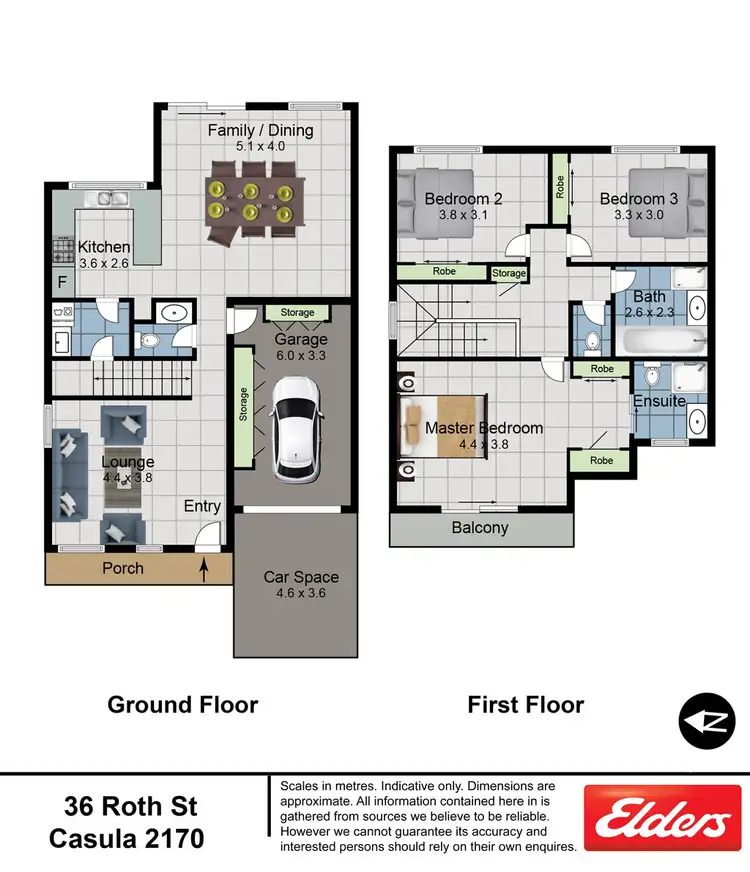 Floorplan of Homely semi-detached listing, 36 Roth Street, Casula NSW 2170