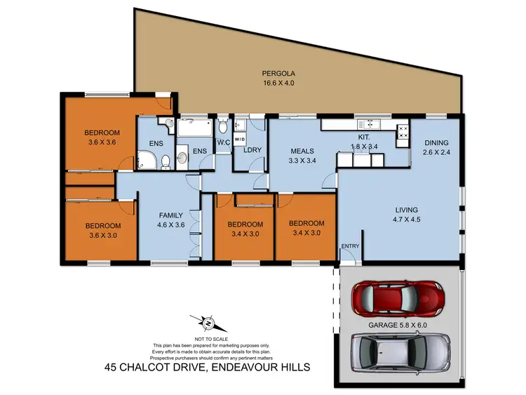Floorplan of Homely house listing, 45 CHALCOT DRIVE, Endeavour Hills VIC 3802