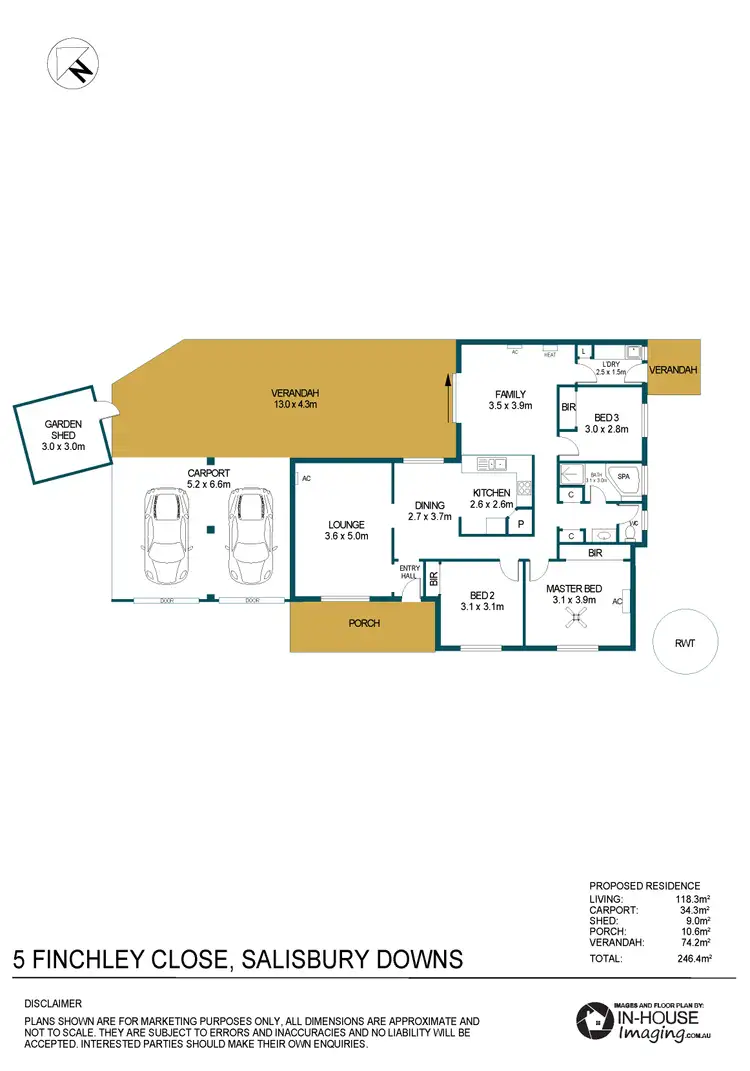 Floorplan of Homely house listing, 5 Finchley Close, Salisbury Downs SA 5108