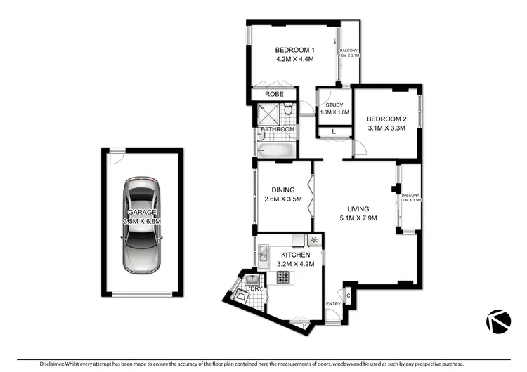Floorplan of Homely apartment listing, 26/26 Cranbrook Avenue, Cremorne NSW 2090