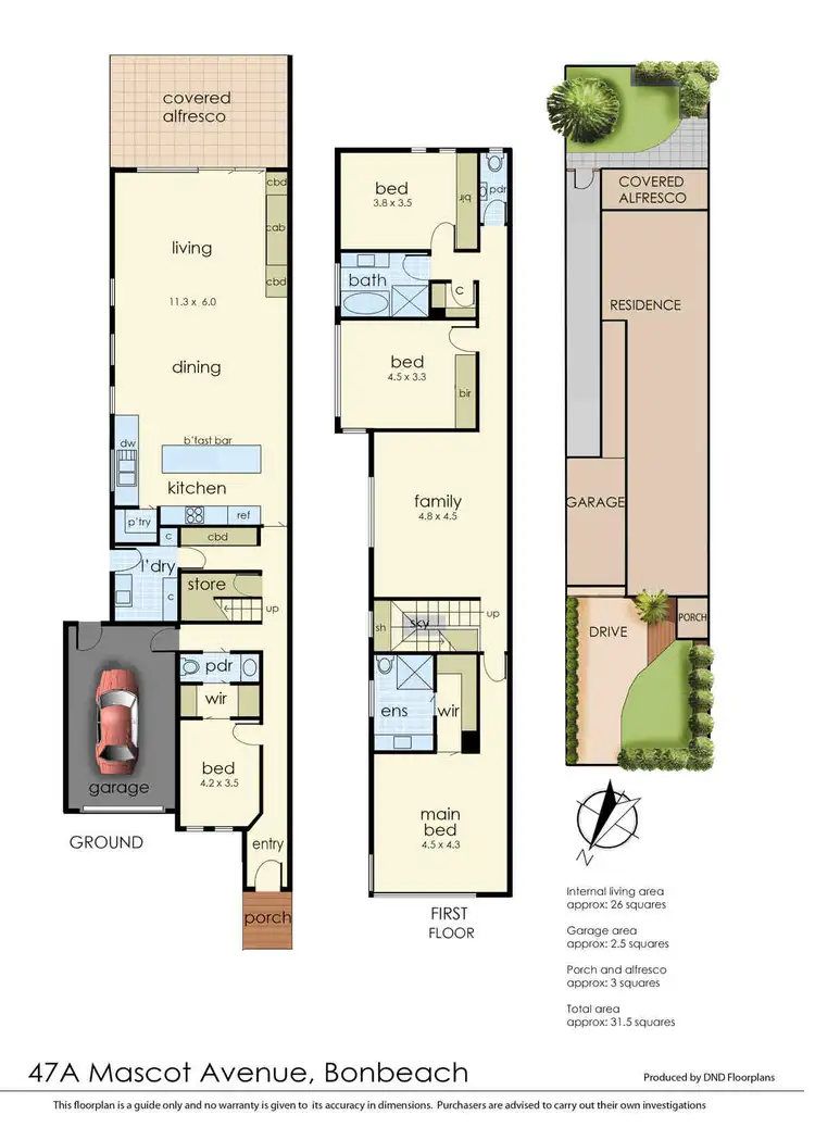 Floorplan of Homely townhouse listing, 47A Mascot Avenue, Bonbeach VIC 3196