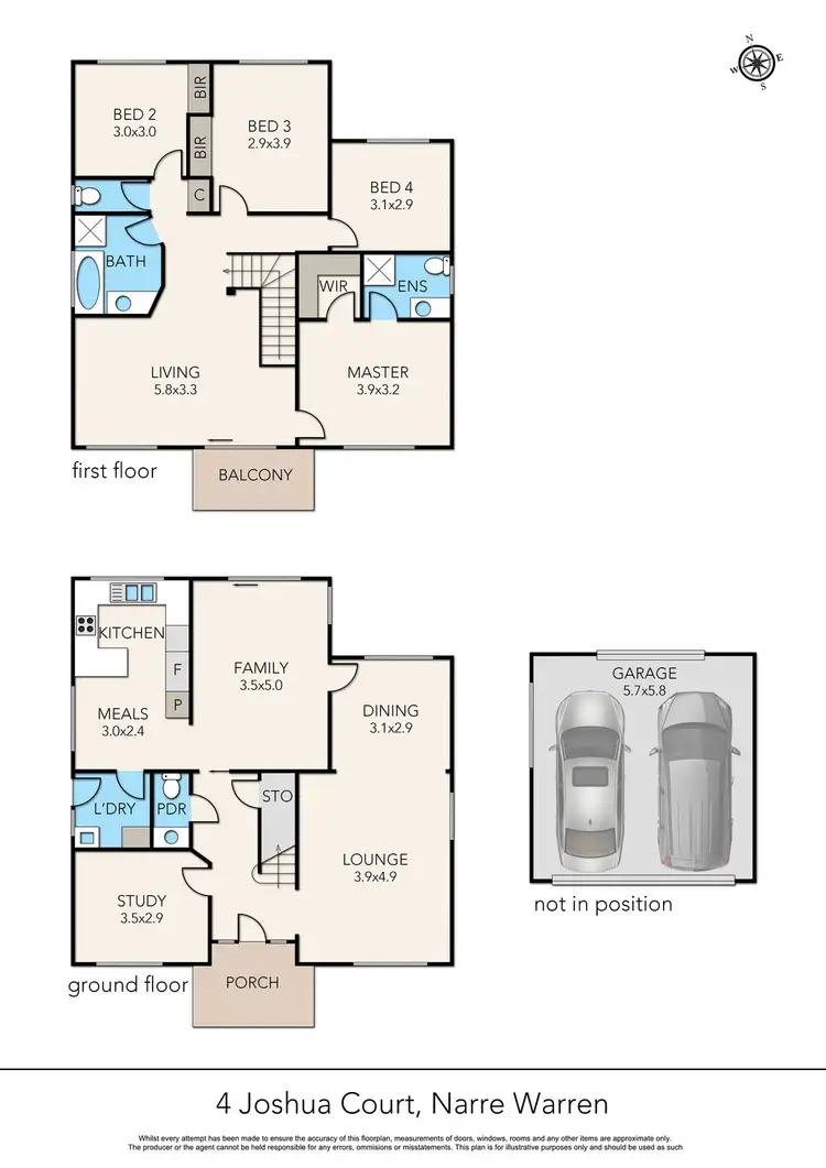 Floorplan of Homely house listing, 4 Joshua Court, Narre Warren VIC 3805