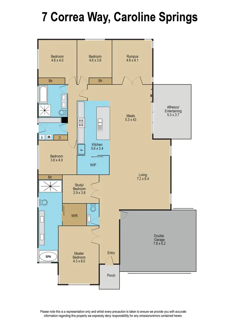 Floorplan of Homely house listing, 7 Correa Way, Caroline Springs VIC 3023